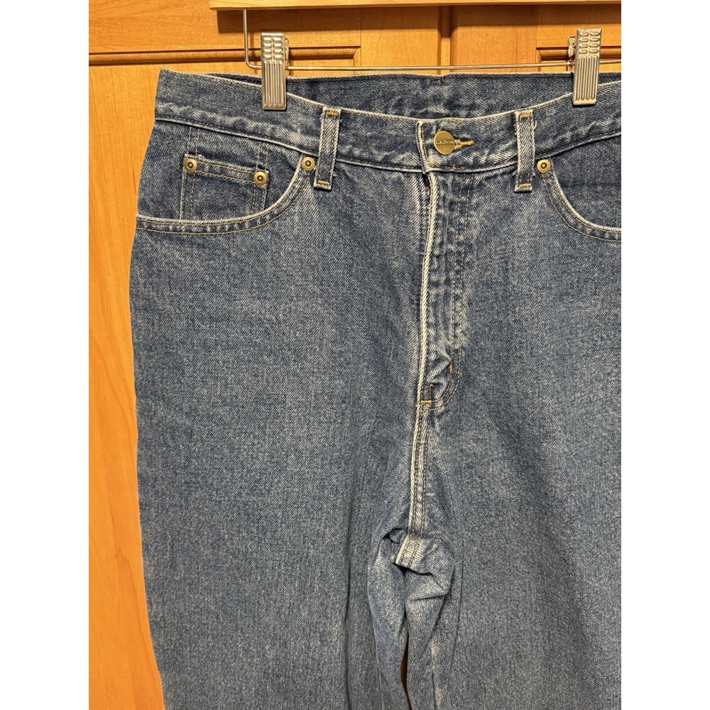 LL BEAN Flannel-Lined Women's Jeans Size 8 Long Warm & Stylish Vermont Vibes - Picture 3 of 12